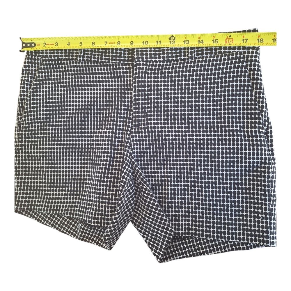Banana Republic Tailored Jacquard Shorts size 10 Chinos 100% Cotton Black White - Picture 6 of 12